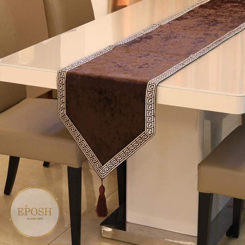 Velvet Table Runner Brown