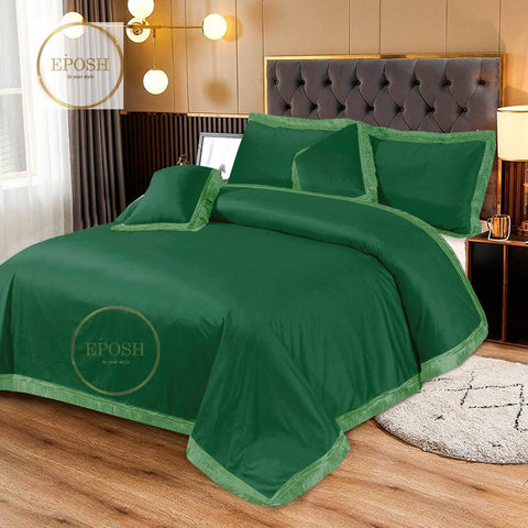 Fancy bridal  Velvet Bed Sheet Set 5 Pcs - EP593