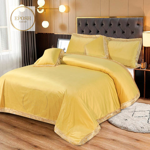 Fancy bridal  Velvet Bed Sheet Set 5 Pcs - EP594