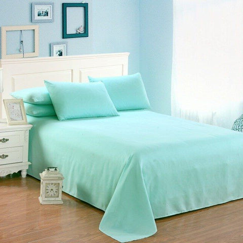 Rich Cotton Plain Bedsheet Set - Aqua Blue