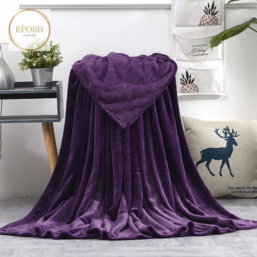 Summer Ultra Soft & Cozy Fleece Blanket - King Size - Dark Purple