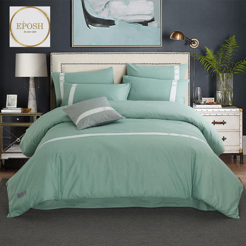 Horizontal Stripe Duvet Set - Sea Green