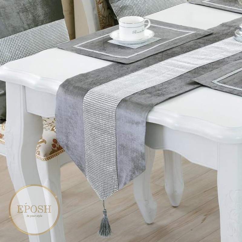 Silk Table Runner Silver