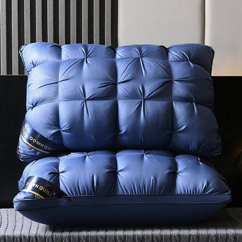 Pack of 2 Filled Pintucks Decorative Pillows- Navy