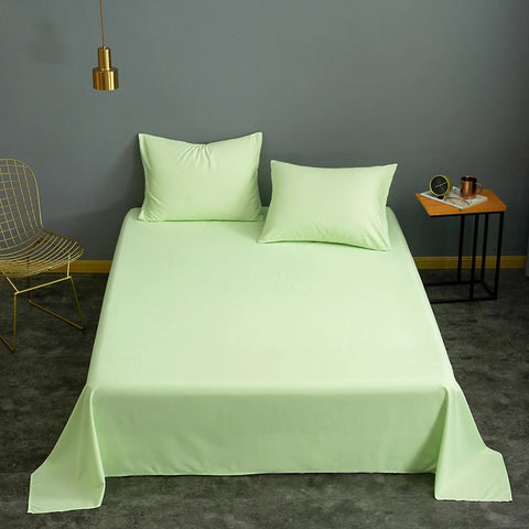 Rich Cotton Plain Bedsheet Set - Mint Green