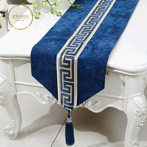 Splendid Velvet Table Runner  Navy Blue