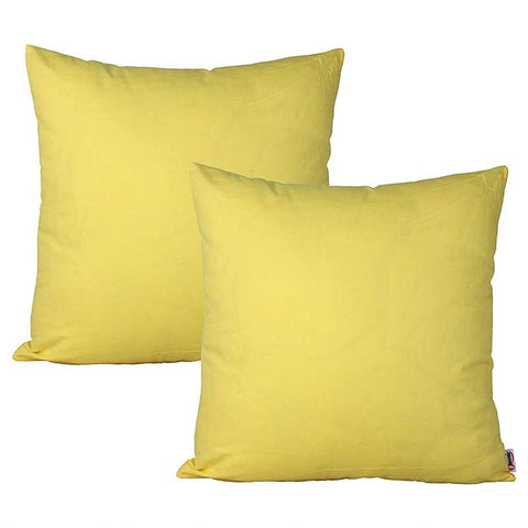 Pack of 2 of Plain Dyed Cushions - Lime Yellow
