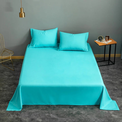 Rich Cotton Plain Bedsheet Set - Turquoise