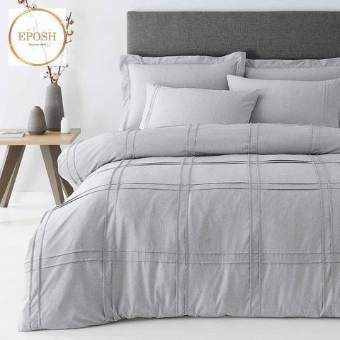 Luxury Box Pleated Duvet- Grey