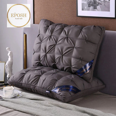 Pack of 2 Filled Pintucks Decorative Pillows- Coffee grey