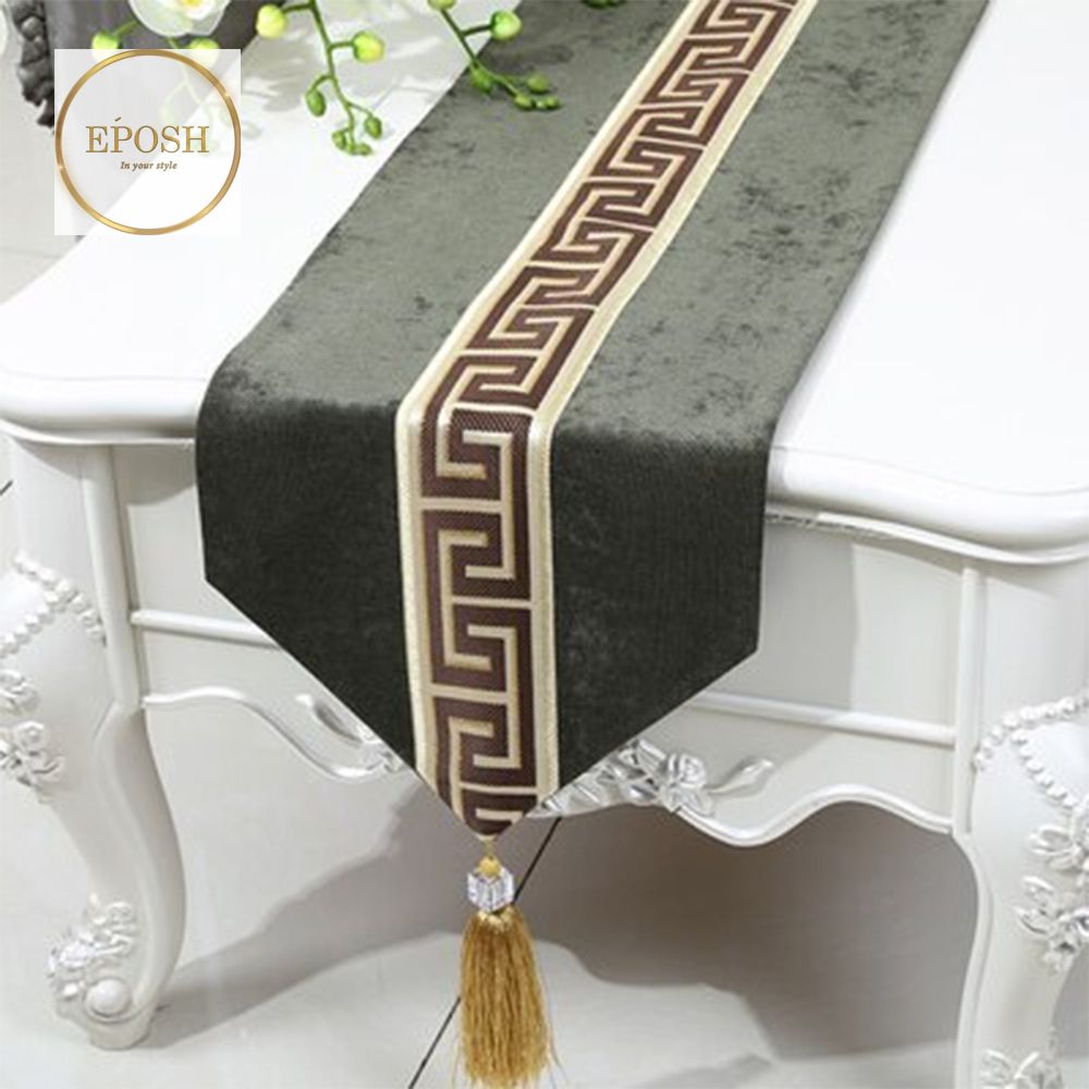 Splendid Velvet Table Runner  Dark Grey