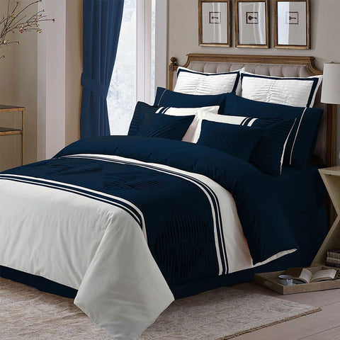 Embellish Horizontal Pleats Duvet Set