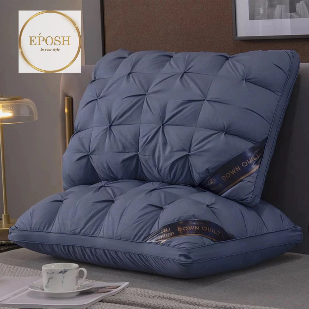 Pack of 2 Filled Pintucks Decorative Pillows- Blue