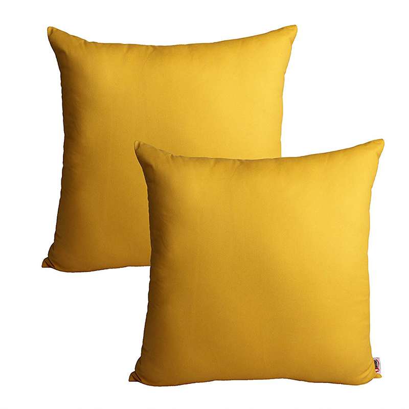 Pack of 2 of Plain Dyed Cushions - Yellow