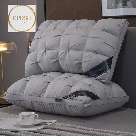Pack of 2 Filled Pintucks Decorative Pillows- Light Grey