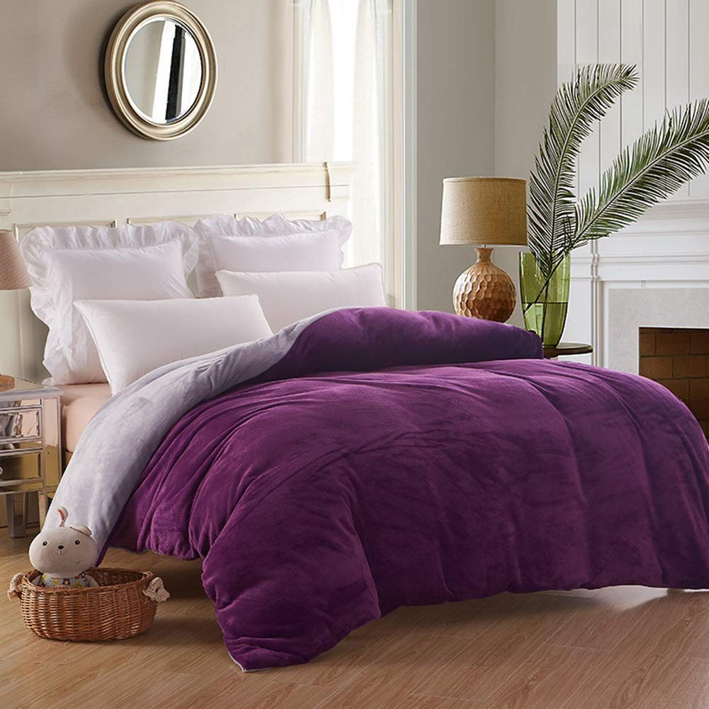 Velvet Quilt-Purple/Light Grey