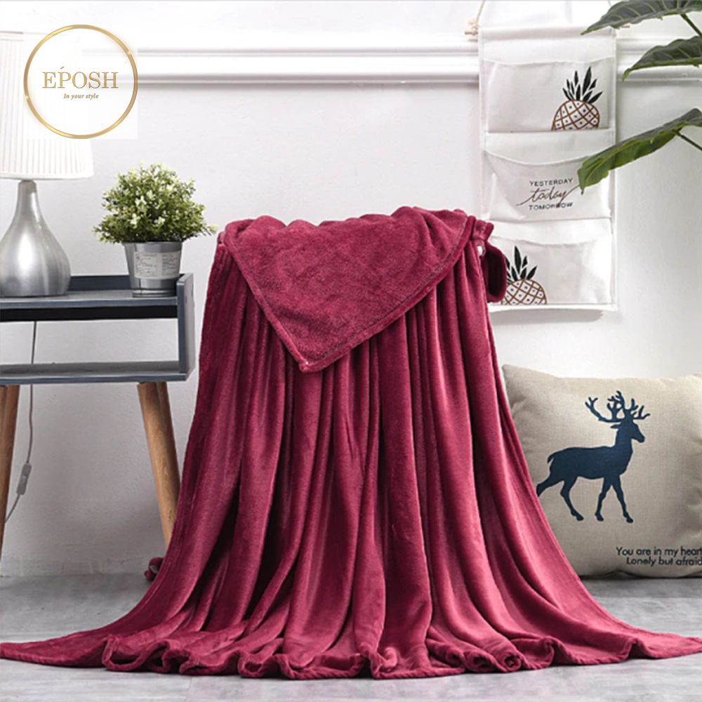 Summer Ultra Soft & Cozy Fleece Blanket - King Size - Maroon