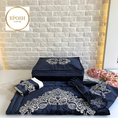 Islamic Prayer Mat set - Navy Blue