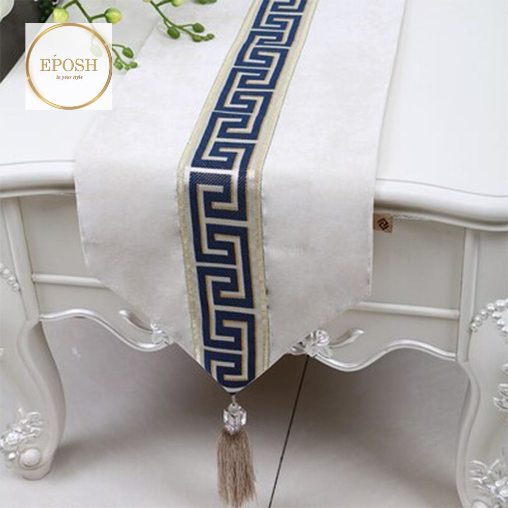 Splendid Velvet Table Runner White