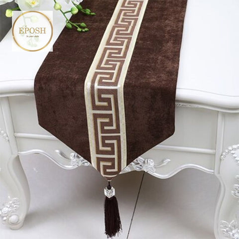 Splendid Velvet Table Runner Brown