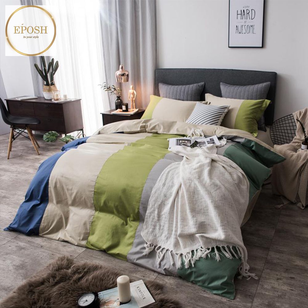 Rainbow Strip Duvet Set-EP-11