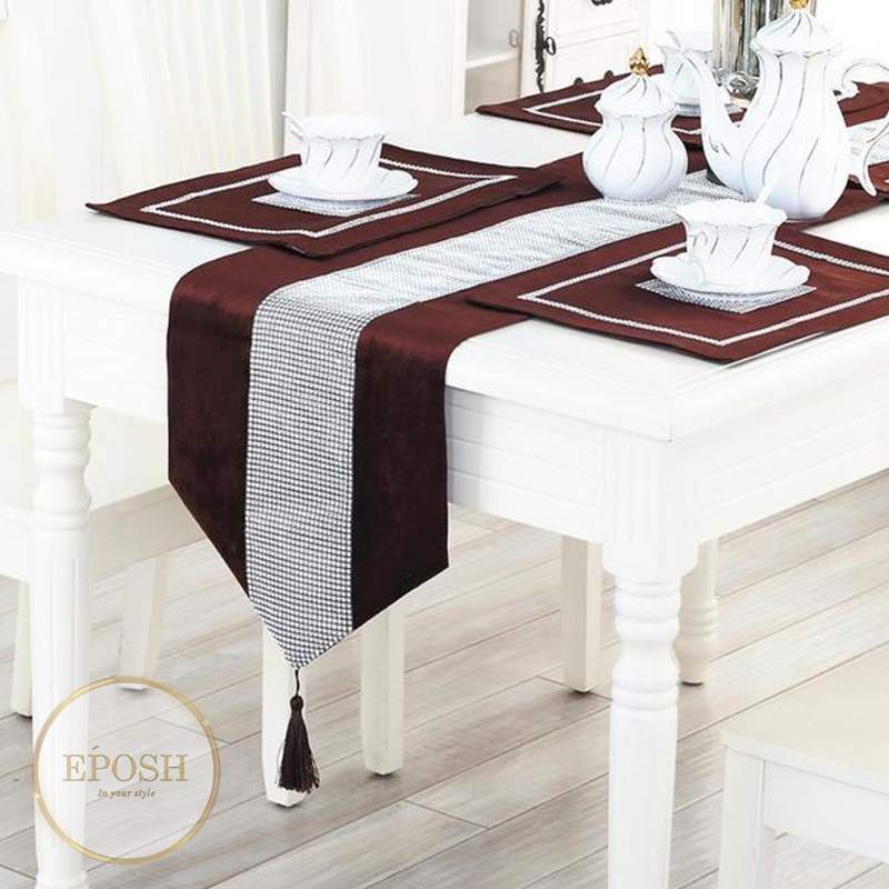 Silk Table Runner Brown