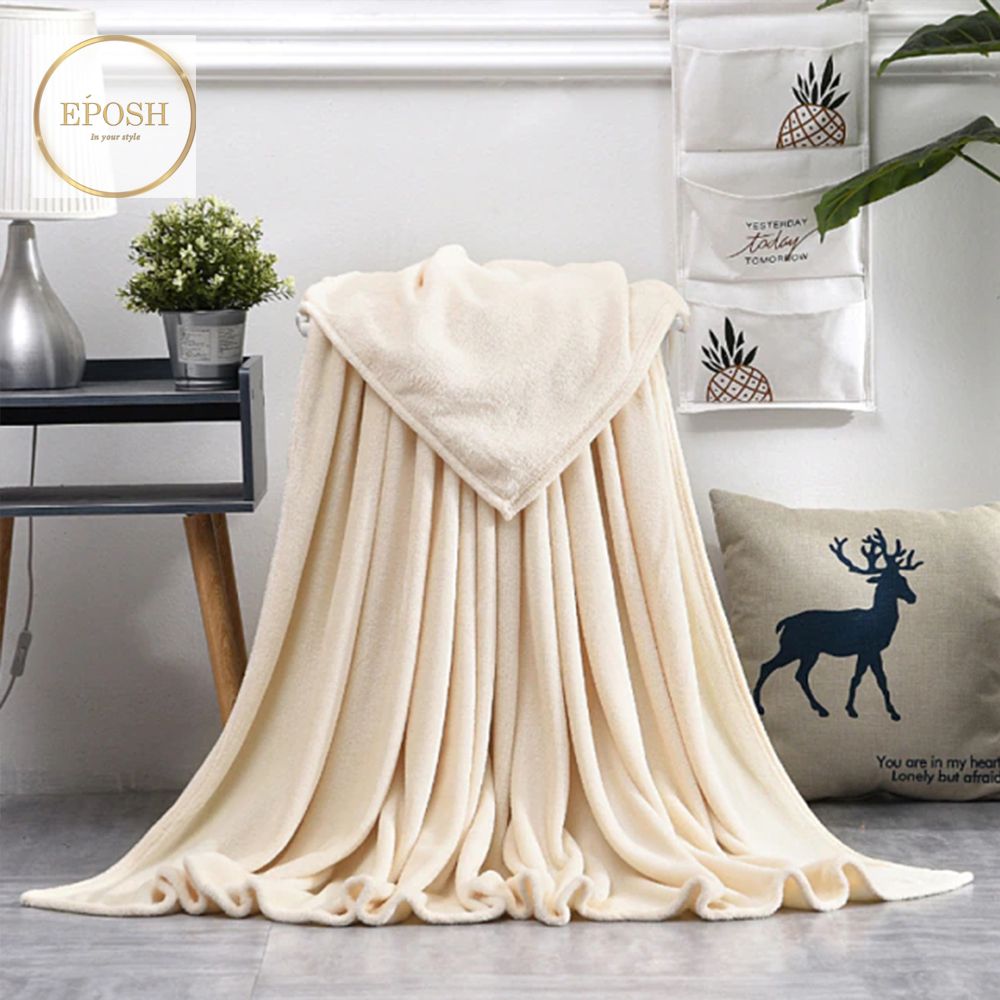 Summer Ultra Soft & Cozy Fleece Blanket - King Size -Cream