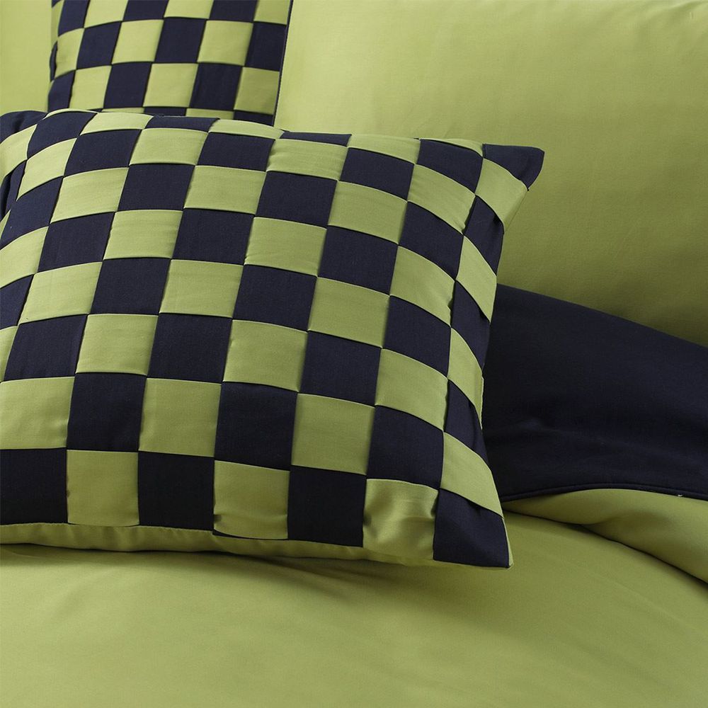 Green and Blue Embellish Duvet Set