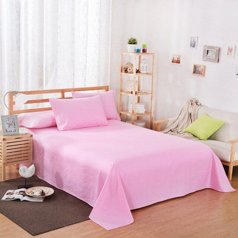Rich Cotton Plain Bedsheet Set - Pink