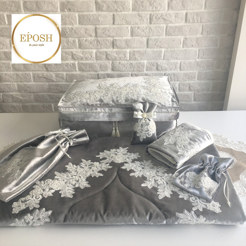Islamic Prayer Mat set - Grey