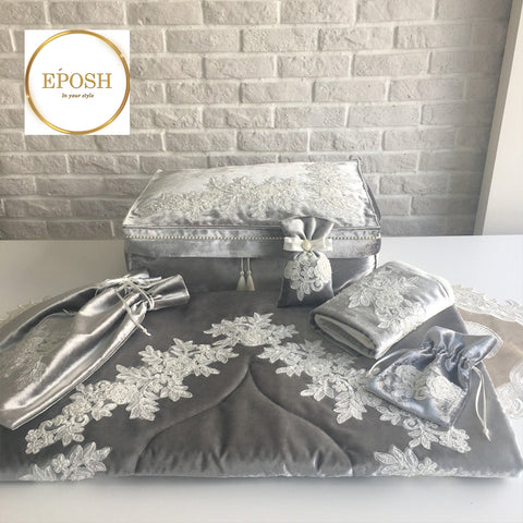 Islamic Prayer Mat set - Grey
