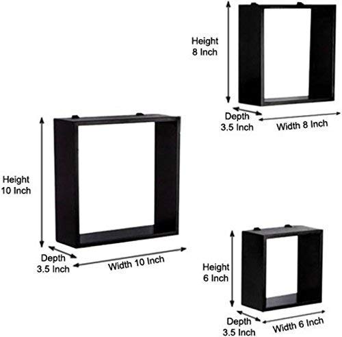Yellow Wooden Wall Shelves Set - 3 Pieces