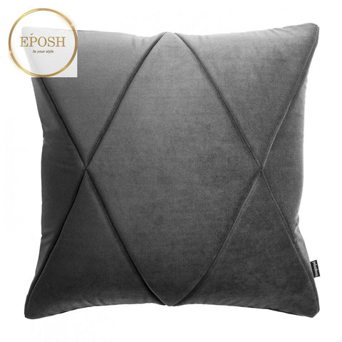 Pack of 2 Velvet Decorative Square Cushion-Charcoal Grey