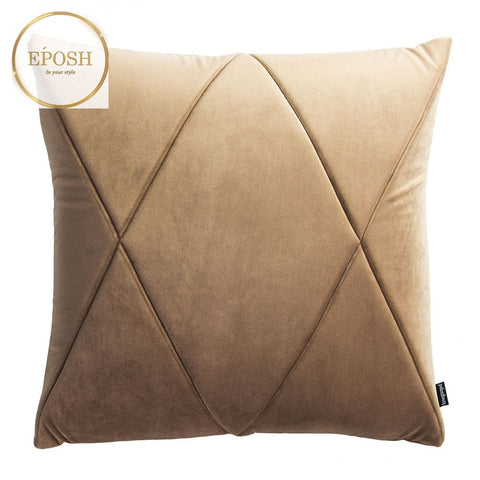Pack of 2 Velvet Decorative Square Cushion-Beige
