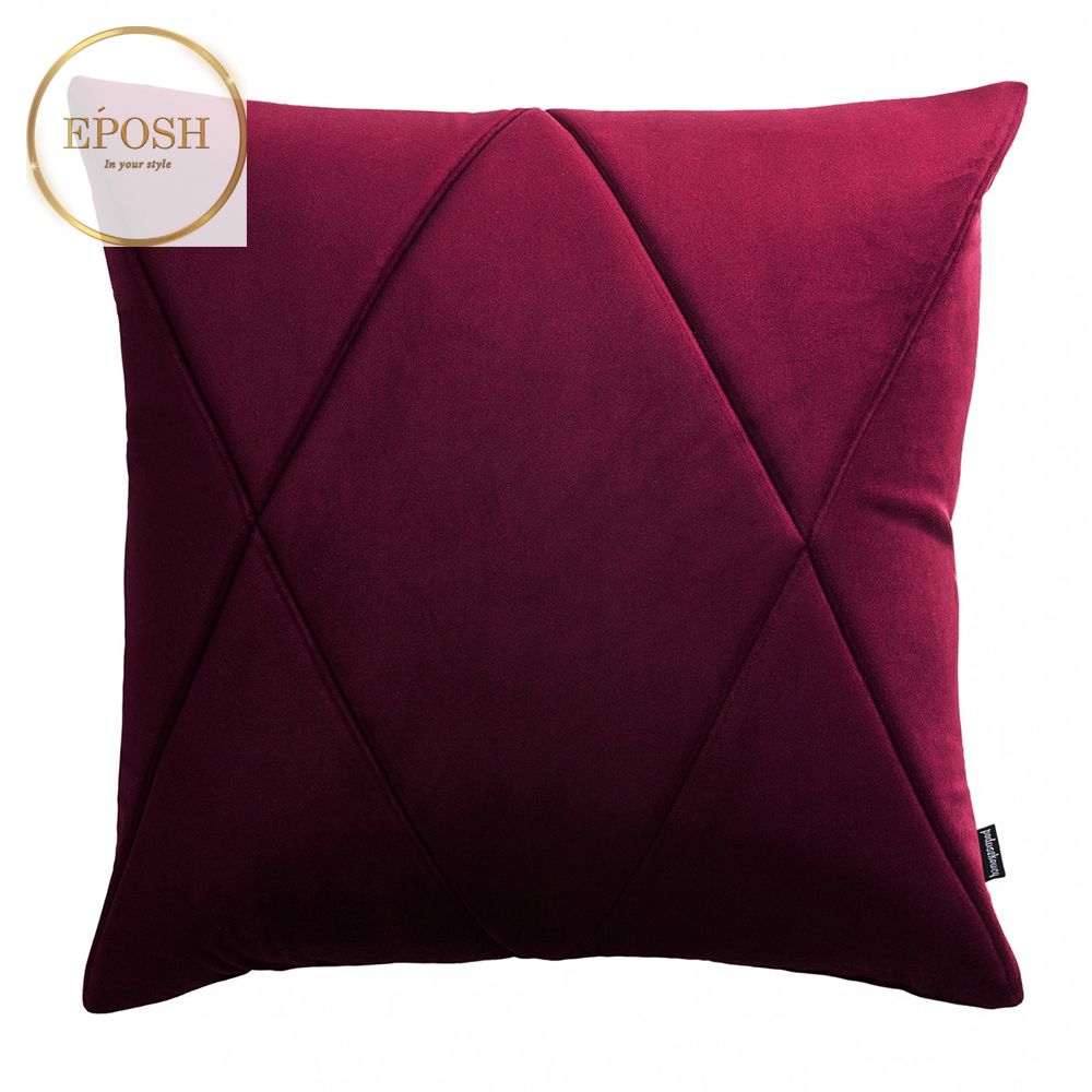 Pack of 2 Velvet Decorative Square Cushion-Plum