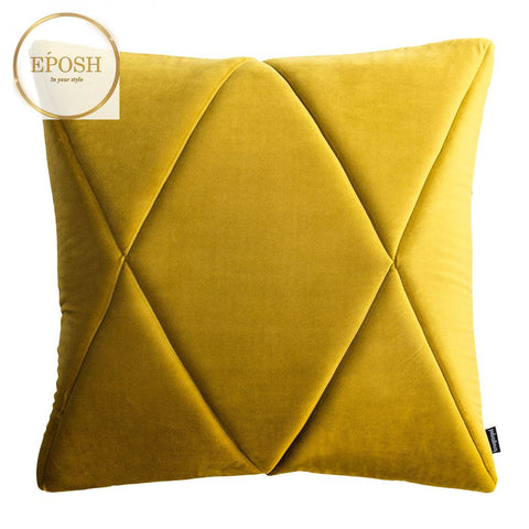 Pack of 2 Velvet Decorative Square Cushion-Yellow