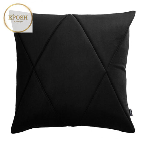 Pack of 2 Velvet Decorative Square Cushion-Black