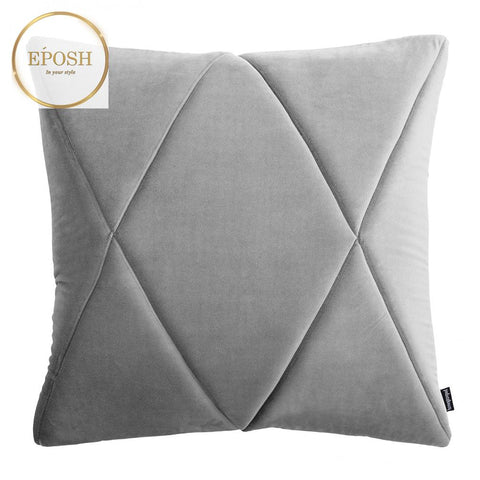 Pack of 2 Velvet Decorative Square Cushion-Selver grey