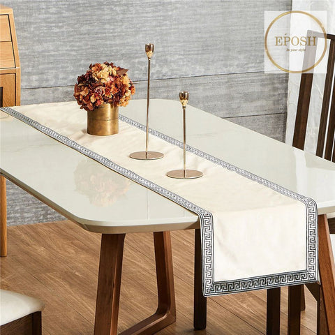 Velvet Table Runner Off White
