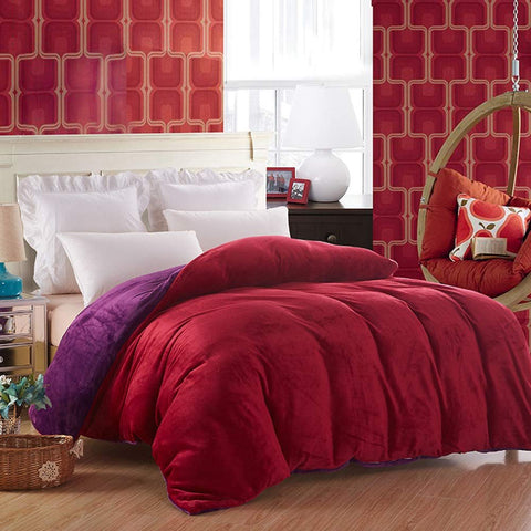 Velvet Quilt-Red/Purple