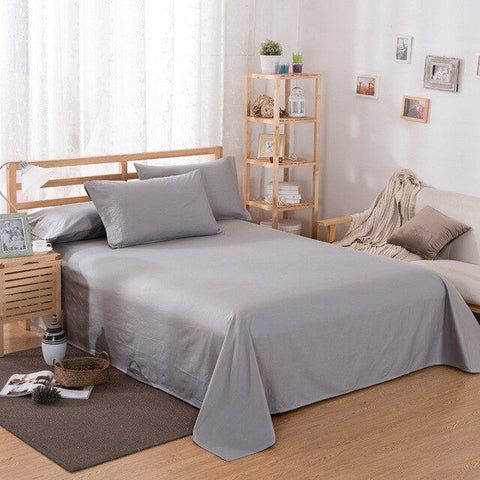 Rich Cotton Plain Bedsheet Set - Grey