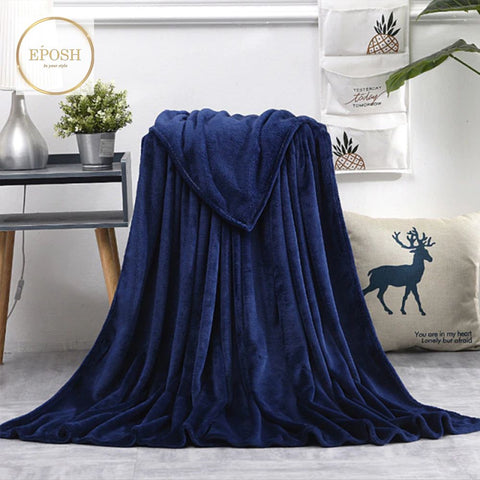 Summer Ultra Soft & Cozy Fleece Blanket - King Size -Navy Blue
