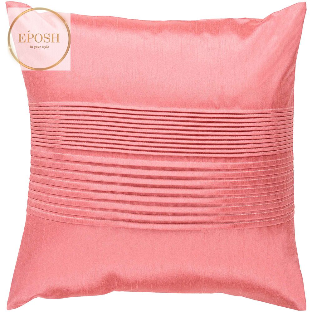 Pack of 2 Satin Decorative Pleated Square Cushion -Pink