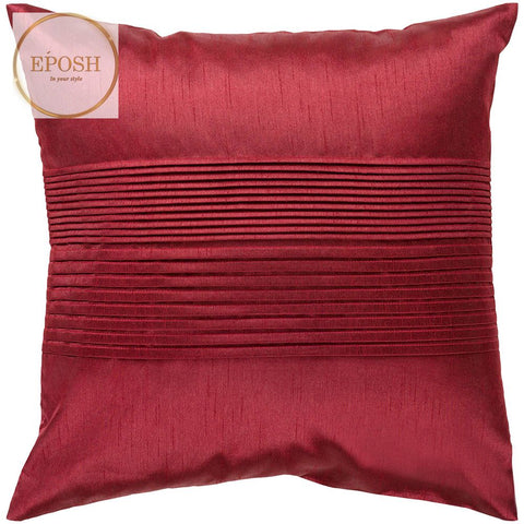 Pack of 2 Satin Decorative Pleated Square Cushion -Maroon