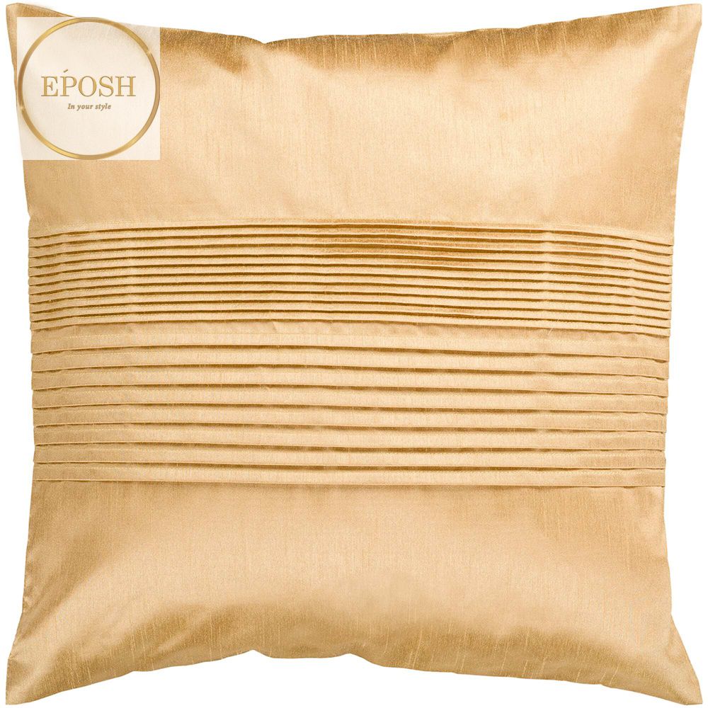Pack of 2 Satin Decorative Pleated Square Cushion -Golden