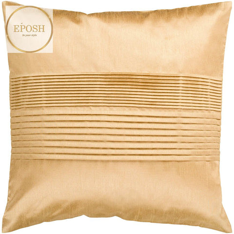 Pack of 2 Satin Decorative Pleated Square Cushion -Golden