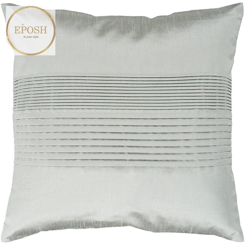 Pack of 2 Satin Decorative Pleated Square Cushion -Grey