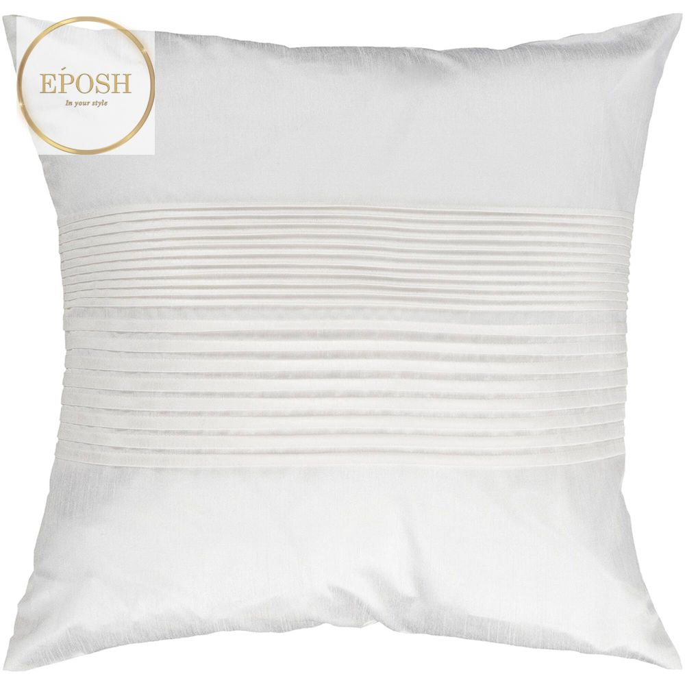 Pack of 2 Satin Decorative Pleated Square Cushion -White