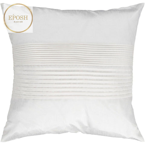 Pack of 2 Satin Decorative Pleated Square Cushion -White