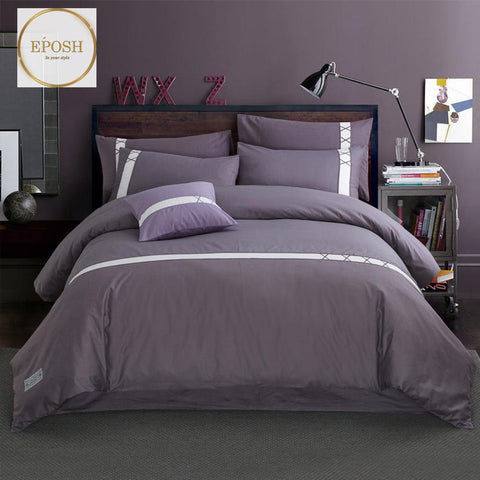 Horizontal Stripe Duvet Set - Lavender